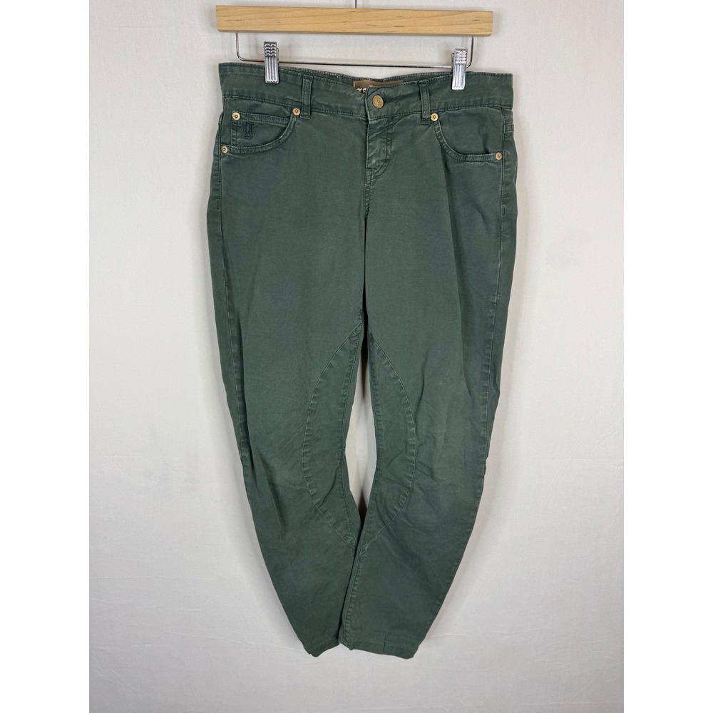 Galliano by John Galliano Olive Green Panelled Trousers Italy IT 43 Women 10